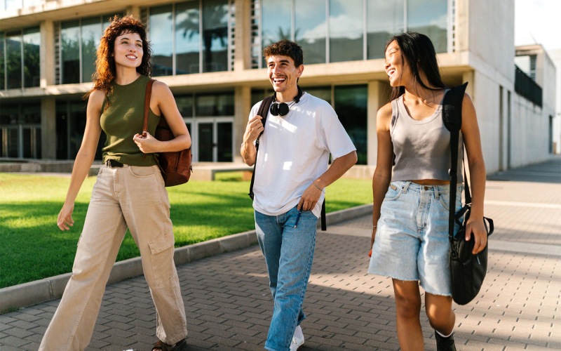 a group of people walking